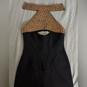 Gold Beaded Corset Jumpsuit